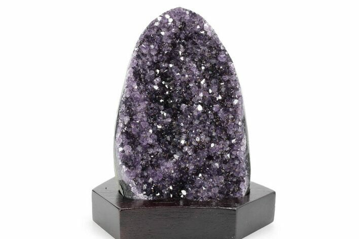 Deep Purple Amethyst Geode With Wood Base - Uruguay #360460